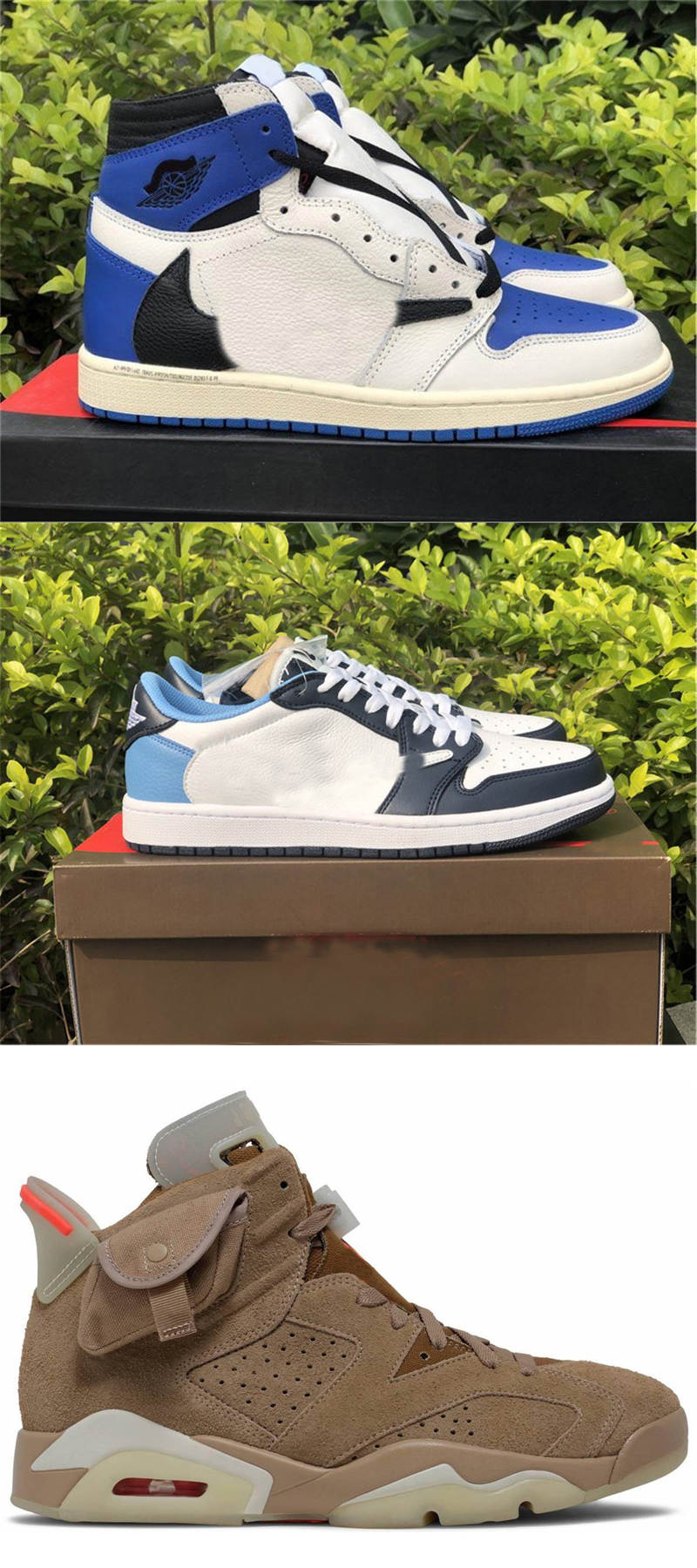 

Travis Scott Fragment Authentic 1 High OG TS SP Outdoor Shoes Low 1S Mens Military Blue 6 British Khaki SB Cactus Jack Dunk PlayStation Sail