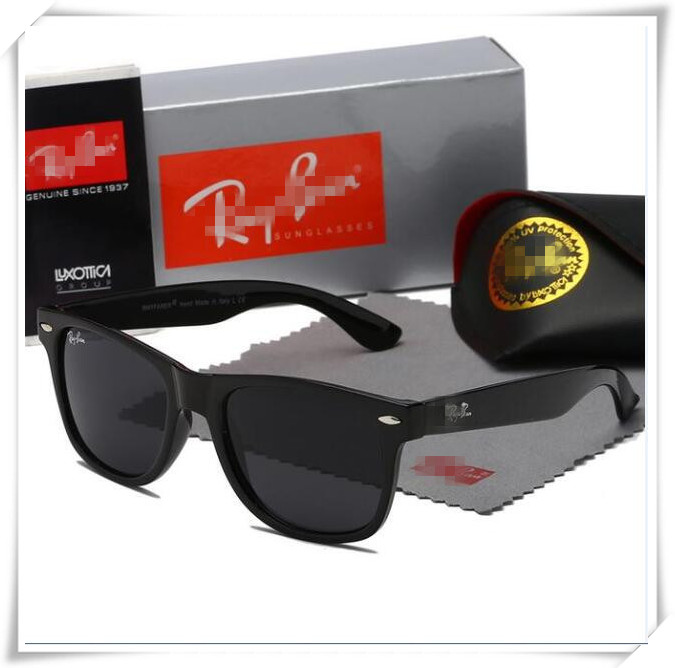 

High Quality Ray Men Women Sunglasses Vintage Pilot Aviator Wayfarer Brand Sun Glasses Band UV400 Bans Ben With Box and Case 2140, White;black