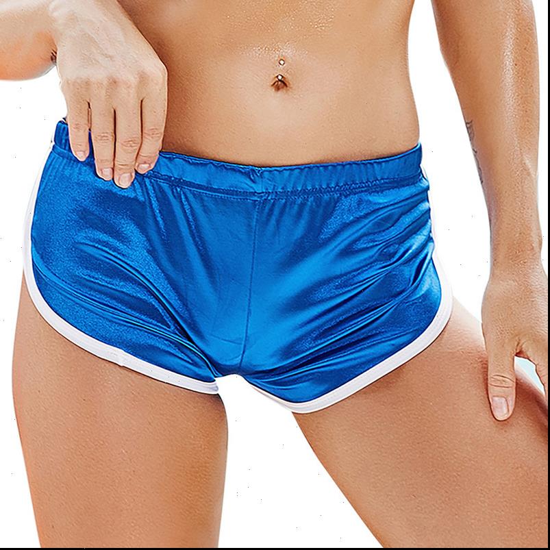 

low waist satin shiny womens shorts plus size running booty high cut athletic gym trunks micro mini bermudas pantalon, White;black