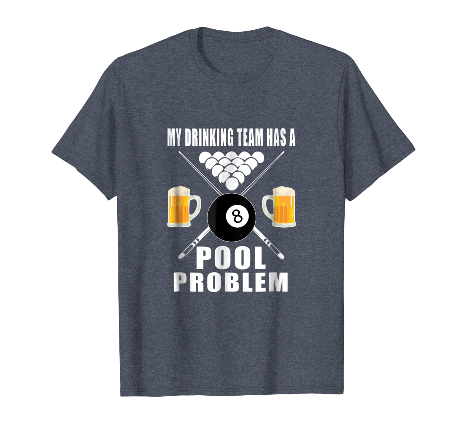 

funny billiards t shirt my drinking team has a pool problem, White;black