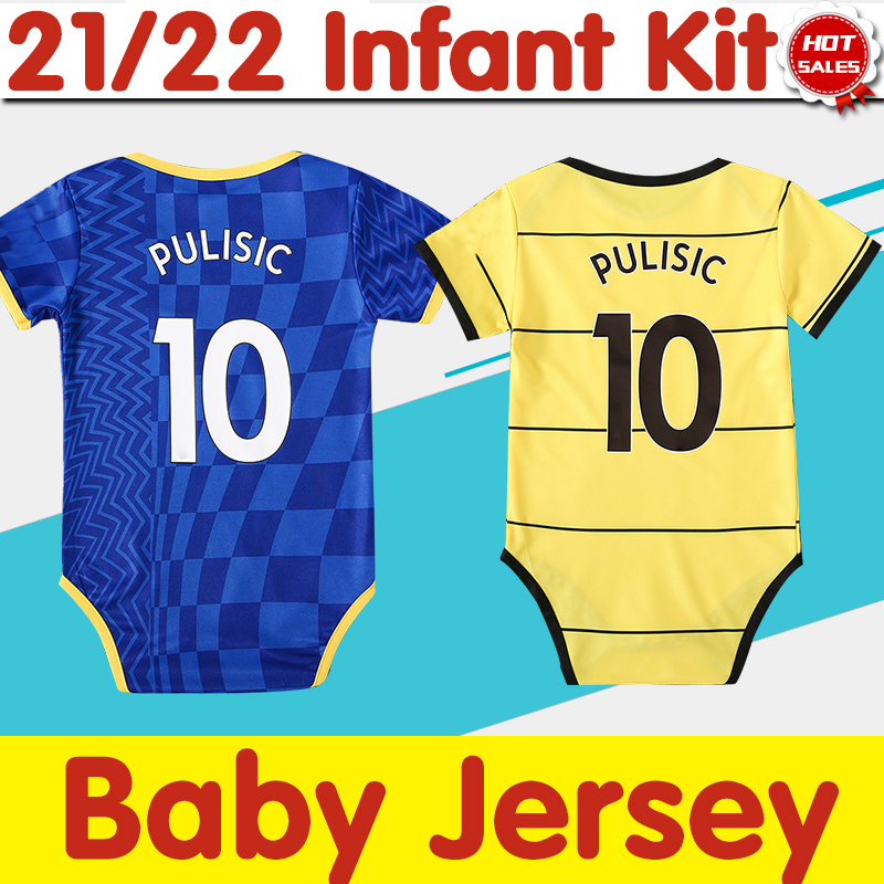 

Infant Soccer Jersey #9 LUKAKU #10 PULISIC #11 WERNER Baby Home Blue Soccer Shirt #7 KANTE #29 HAVERTZ Away Football Kit Uniforms 2021 2022, 21/22 away