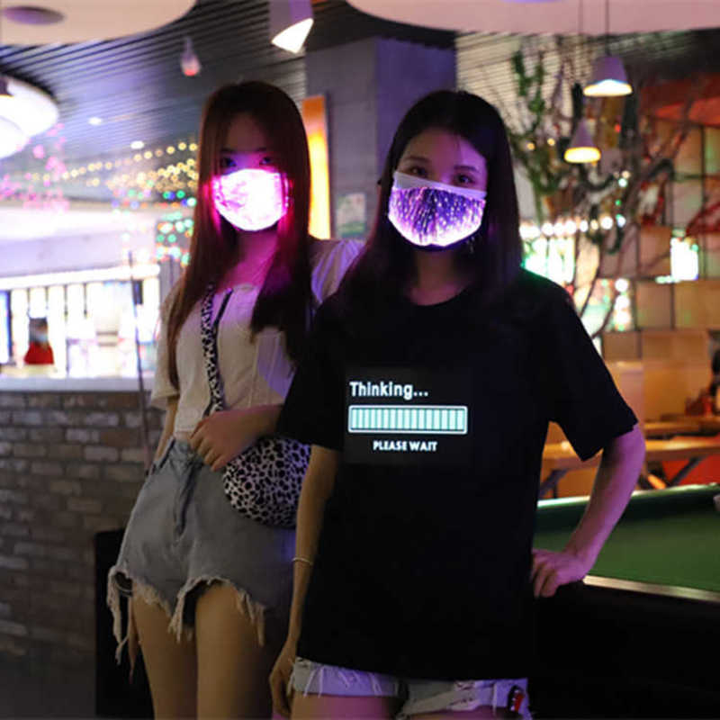 

led voice control riding bar nightclub music party luminous mask