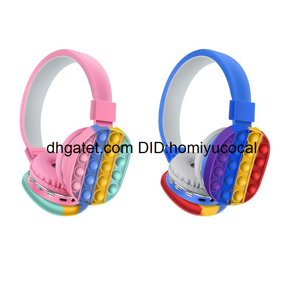 

Fidget Toys Party Favor Head-mounted Headphones Simple and Cute Rainbow Bluetooth Stereo Headset Decompression Toy Wholesale FT29, Black