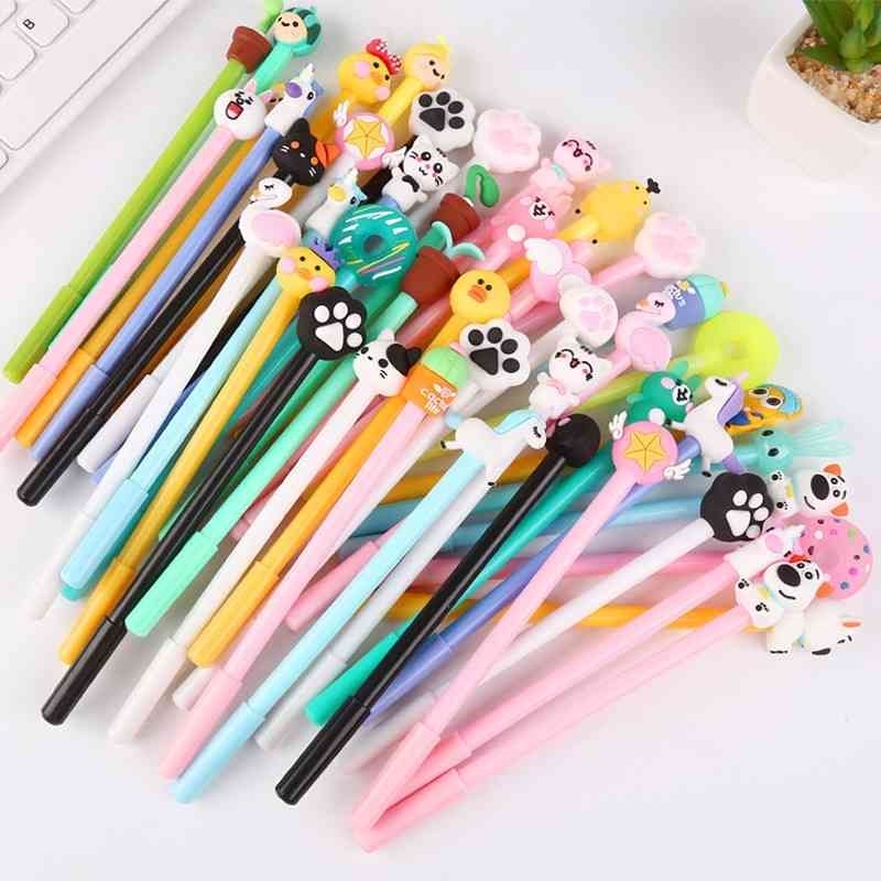 

50 PCs Set Kawaii Gel Ink Pens Cartoon Writing Tool Cute Neutral Pen Office School Stationary with Pencil Bag Kids Holidays Gift 210330
