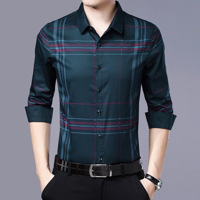 

Men's Dress Shirs and Old Thin Middle Aged Casual Long Sleeve Shirt, White;black