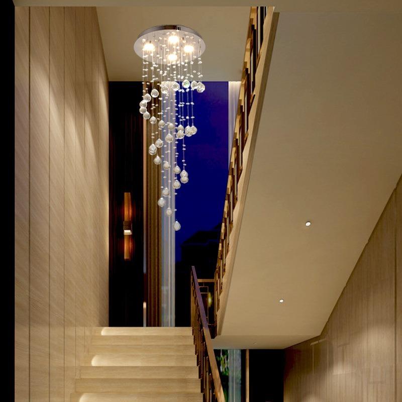 

Ceiling Lights Modern Crystal Chandelier For Home Entrance Stair Staircase Aisle Corridor Hanging Lamp Decoration LED MJ1016