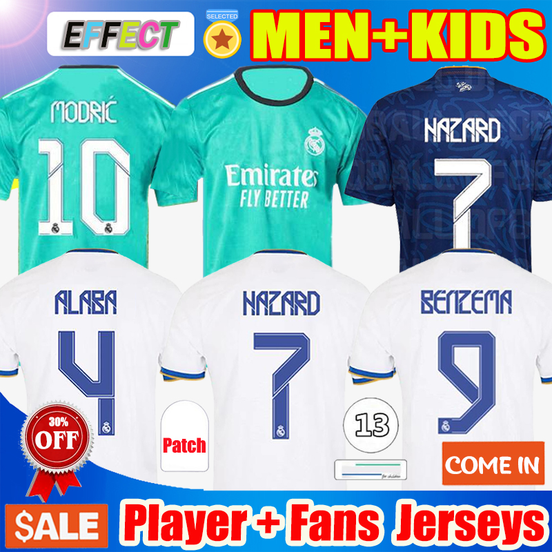 

REAL MADRID Soccer Jerseys 21 22 Third HAZARD ALABA Football Shirts BENZEMA ASENSIO MODRIC MARCELO Camiseta Women men + kids kit Fans Player Version 2021 2022 uniform, Fans 21 22 home with laliga