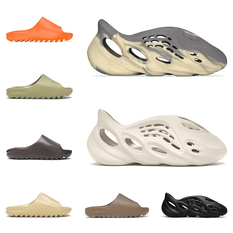 

2021 slides men women slippers Bone Desert Sand Earth Brown Resin Core Ararat Moon Gray Soot mens fashion platform sandals size 36-45, Black