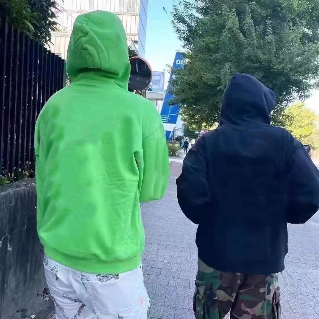 

Designer oversized green black sweatshirt Sanskrit ASKYURSELF hoodie horseshoe mens and womens high-quality ink printed pullover, Bag