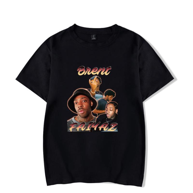 

Men's T-Shirts Brent Faiyaz Tshirt Unisex O-Neck Summer Short Sleeve Women Men Harajuku Streetwear 90s American Rapper Fashion Clothes, White;black