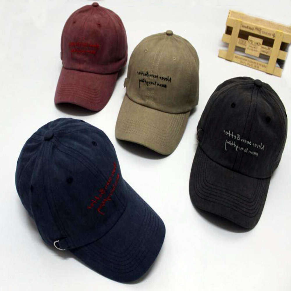 

Sun hat Embroidered letter never simple hip hop baseball cap sports duck tongue curved brim sun shading hat for men and women, Blue;gray
