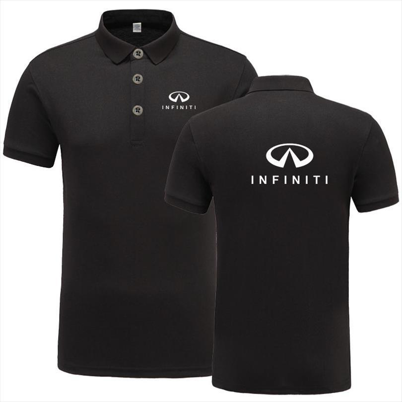 

arrival brand clothing infiniti men polos logo shirt casual male mitsubishi short sleeve, White;black