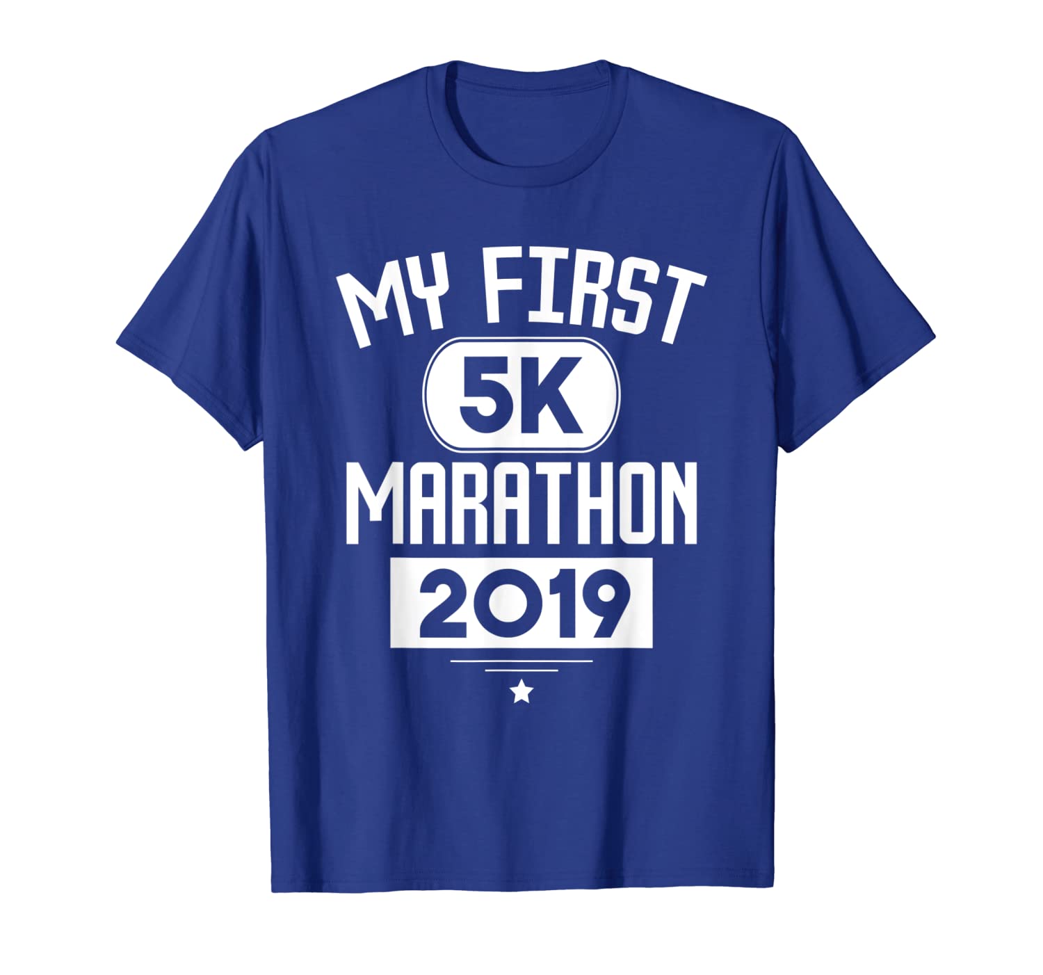 

Marathon Runner 2019 t shirt First 5k tshirt Gift idea, White;black