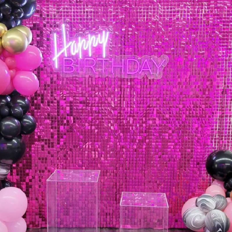 

Party Decoration Shimmer Wall Panel Backdrop Violet Red Deep Pink Glitter Metallic Sequin Birthday Event Wedding Shop Background