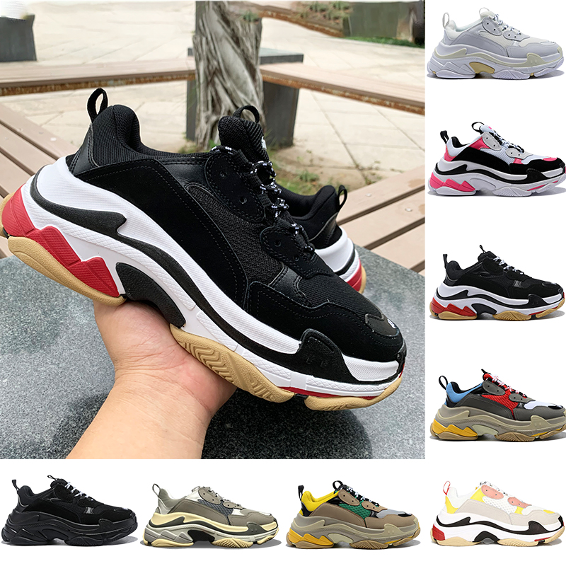 

Fashion triple s platform casual shoes black white red pink grey beige green yellow vintage men women sneakers trainers US 6-12, 15 us dollars for box