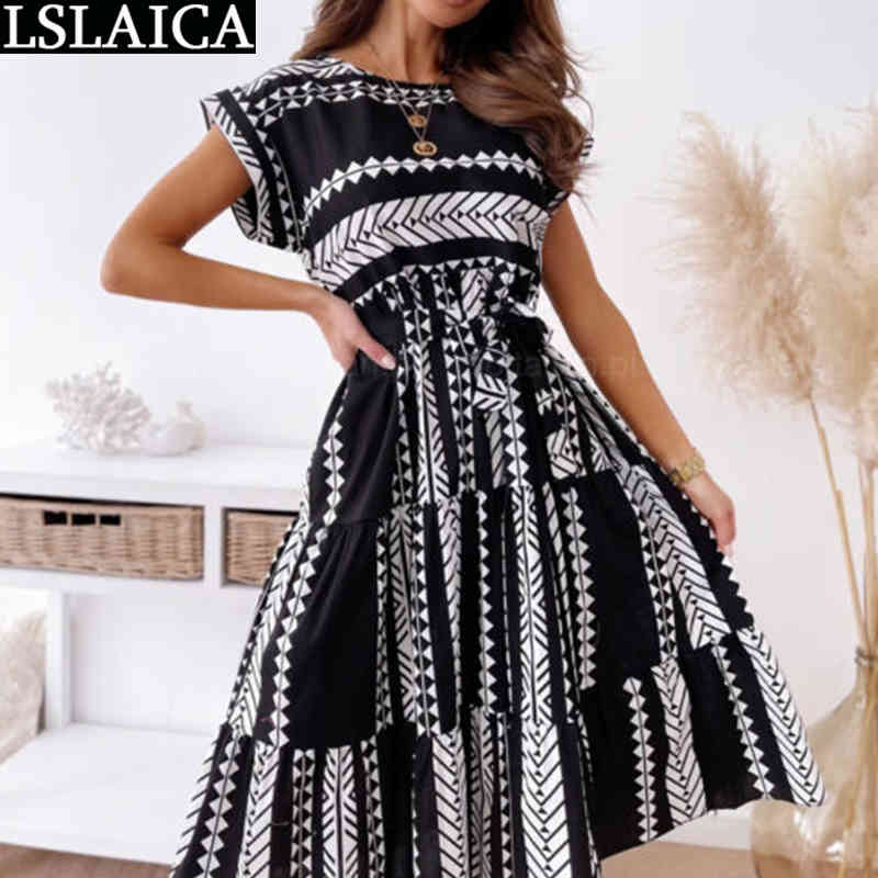 

Patchwork Dress Summer Short-sleeve Printed Irregular Women's Clothing Strappy Small Fresh Style Casual Shirt Women A Line 210520, Sky blue