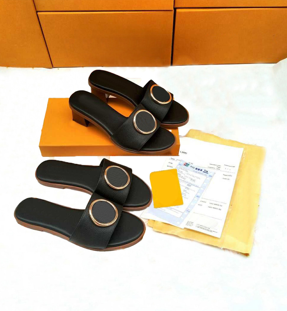 

With lock Slippers Designer women Rubber Slides Sandal Flat Blooms Strawberry Tiger Bees Green Red White Web Fashion Shoes Beach Flip Flops Flower