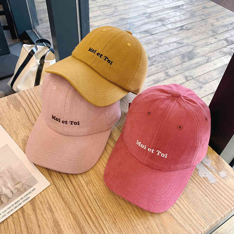 

Ins baseball cap women Korean version simple letter cap versatile sunshade show face neap tide brand hat men, Red