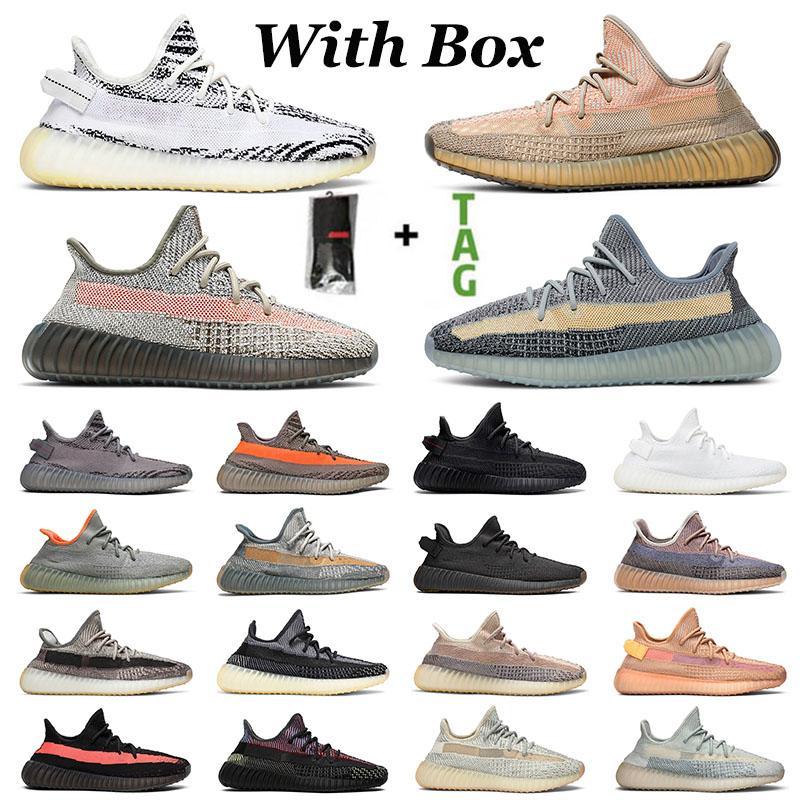 

2021 Gift With Box Authentic Sneakers Mens Womens Running Shoes Big Size Us 13 Cinder Ash Blue Pearl Black Reflect Vyx YEZZIES YEEZIES BOOST, C1 36-48 oreo