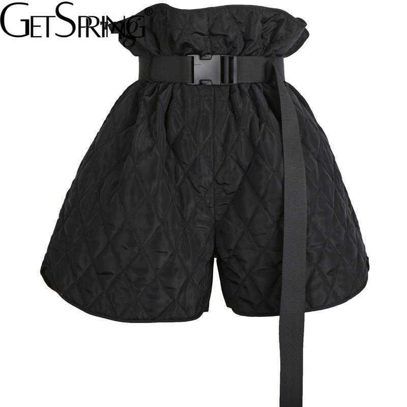 

Getspring Women Short Warm Iining Bandage High Waist Shorts Black Vintage All Match Sexy Shorts Feminino Autumn Winter 210611