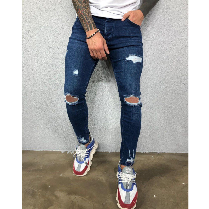 

Hommes jeans noir bleu cool Slim Slim stretch Slim Slim jeans grand printemps ete automne Hip Hop hommes blue, Extra