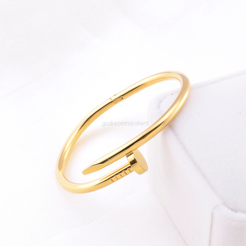

Carti bangle nail bracelet designer jewelry Love Bracelet Stainless steel gold plated silver luxury bracelets for women mens never fade