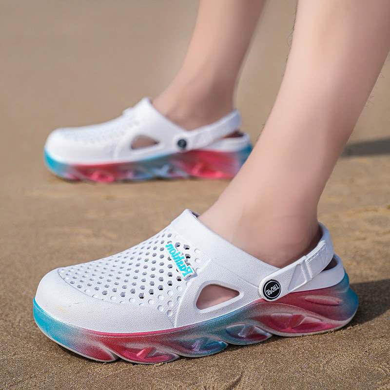 

Newest Mens Womens Trainer sSports Size 44 Cross-border Summer Slippers Thick-soled Beach Shoes Couple Hole Shoe Outdoors Baotou Sandals Code:25LL-7790, 52659