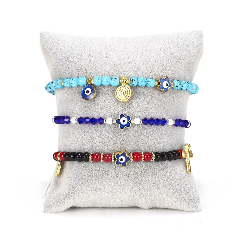 

2022 Popular Natural Turquoise Crystal Beads String Evil Eye Dragonfly Charm Bracelet