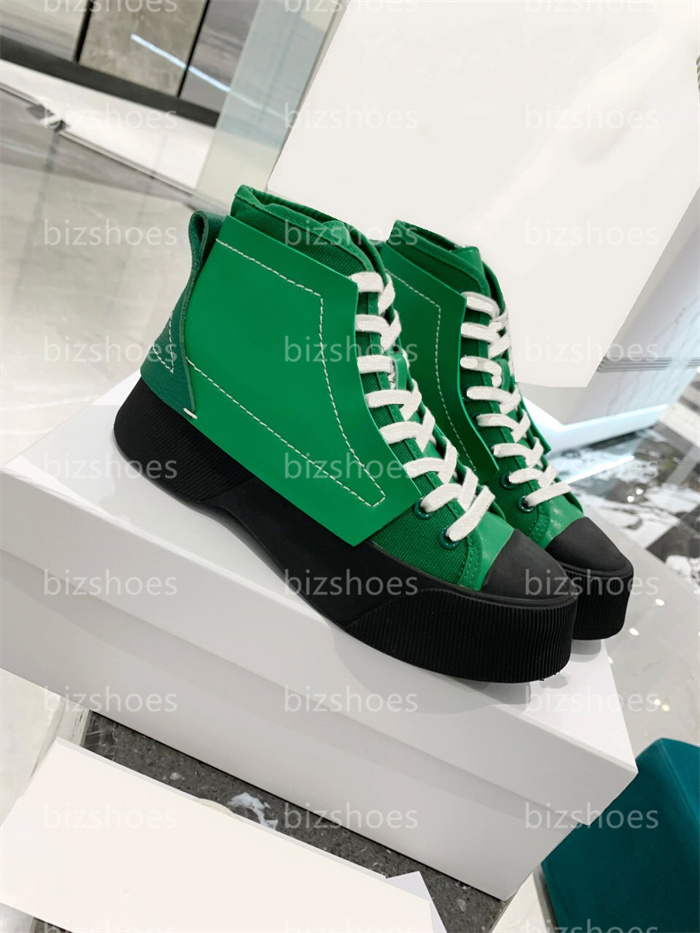 

ANDERSON SNEAKER Women Men Shoe Leather Canvas white stitch Chunky ribbed rubber sole branded laces designer shoes, Color 04