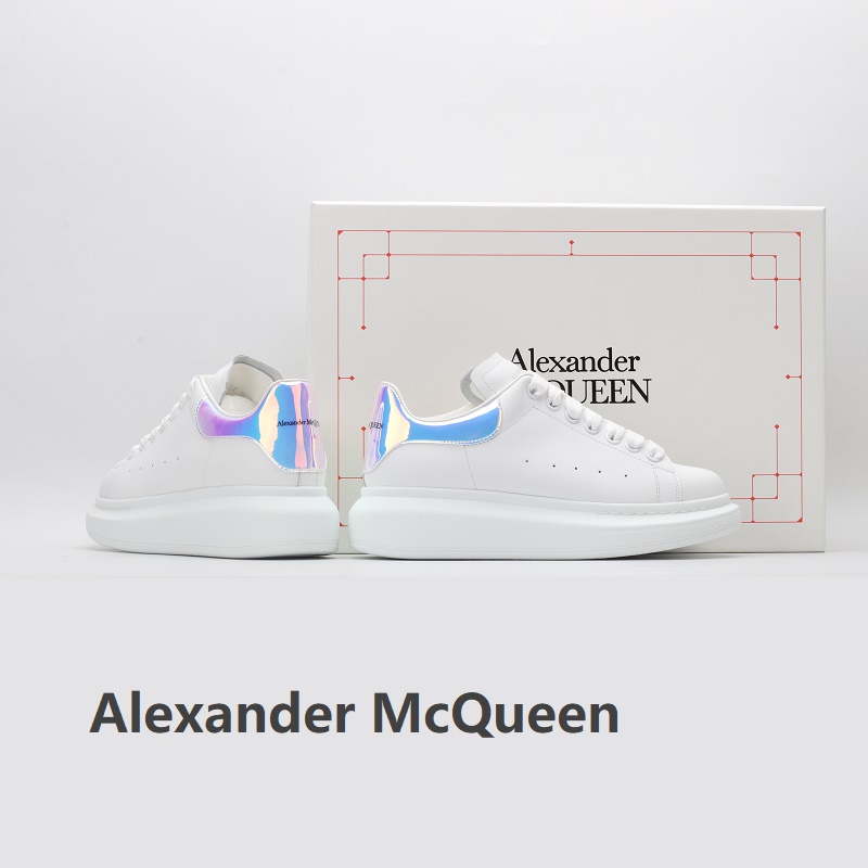 

[With Box] Alexander McQueen Men Shoe Fashion Women Mens Leather Lace Up Platform Oversized Sole Sneakers White Black Casual Shoes 35-46 K6d4#