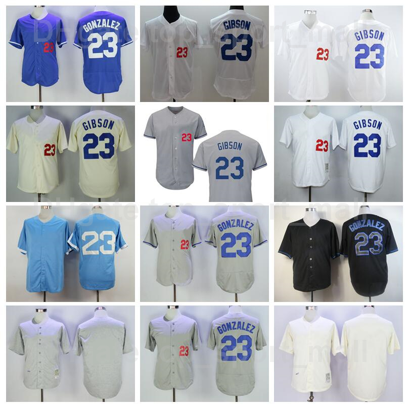 

Retro 1988 Vintage Baseball 23 Victor Gonzalez Jersey Men Retire Kirk Gibson Cooperstown Flexbase Cool Base Team Stitched High Quality, Grey