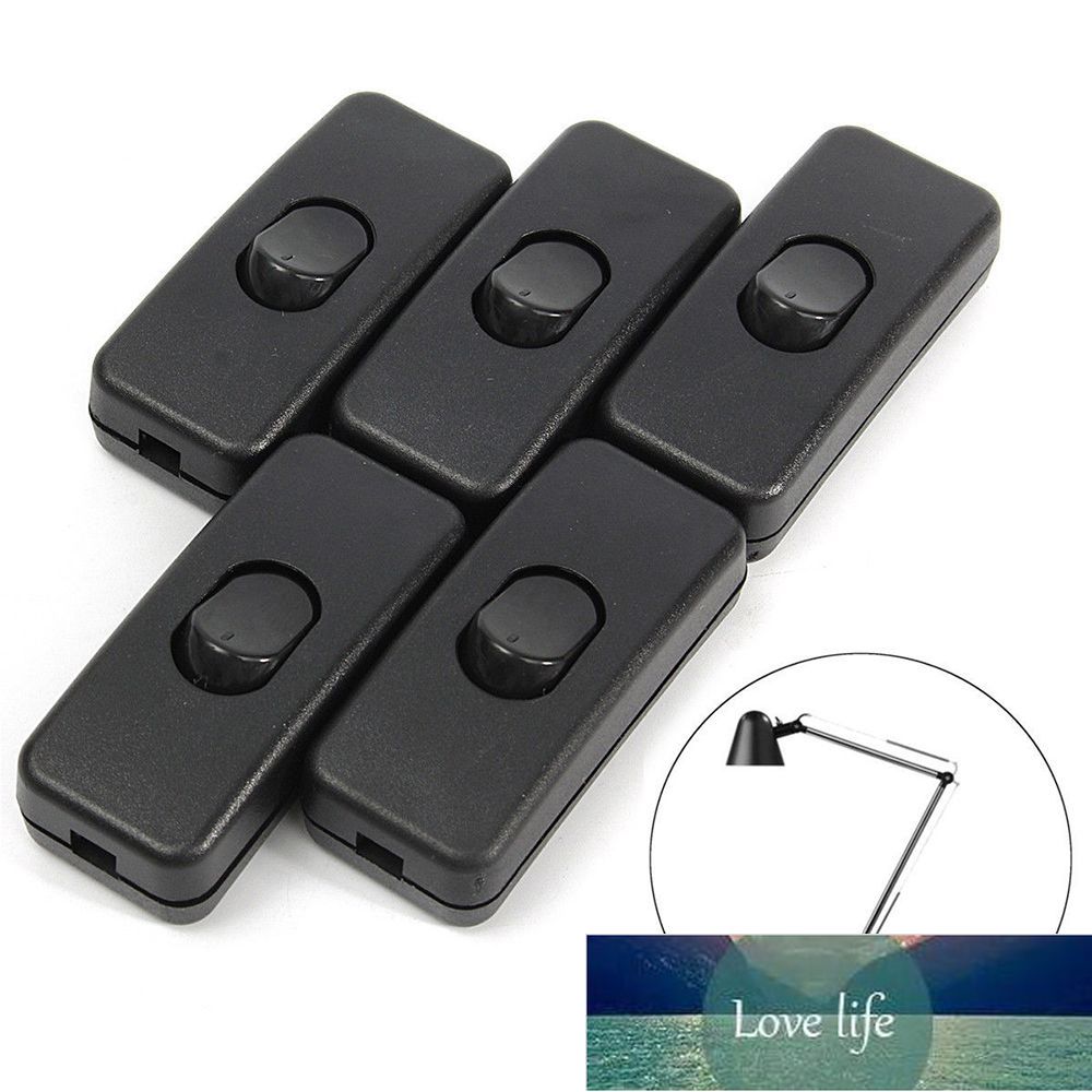 

5Pcs/lot Classic Simple Style Black Inline ON/OFF Table Lamp Desk Light Cord Cable Switches