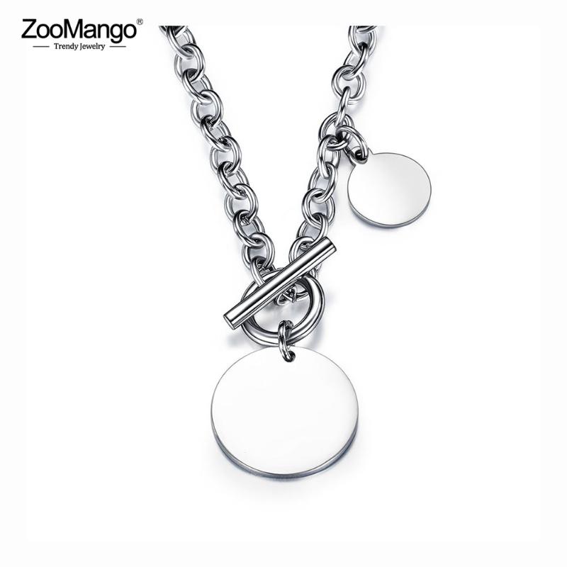 

ZooMango Hiphop/Rock Titanium Stainless Steel Glossy Round Charm Pendant Necklaces Jewelry Punk Chain & Link OT Buckle ZOGX1593 Chains, Silver