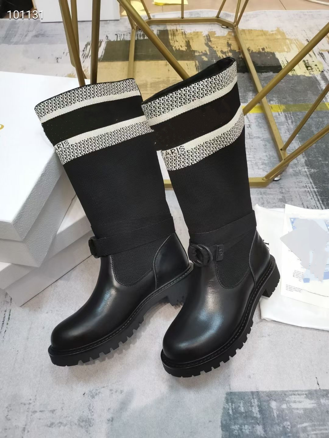 

2021winter new Knights boots Letter Socks women shoes Knitted elastic High Boots fashion platform lady Long boots High Quality, Box