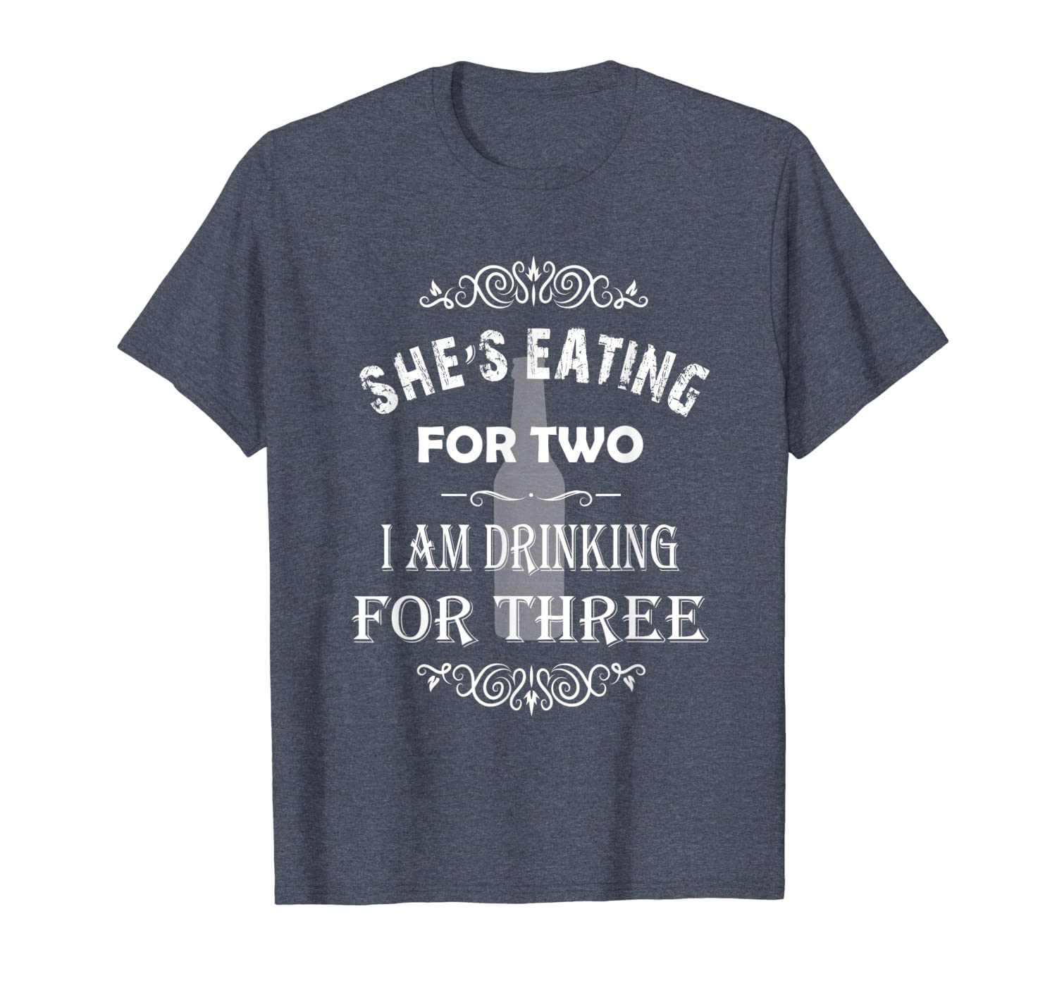 

she is eating for two i am drinking for three t-shirt, White;black