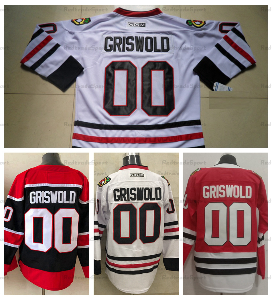 

Mens Vintage Hockey Jerseys White 00 Clark Griswold CCM Moive National Lampoon's Christmas Vacation Jerseys S-XXXL
