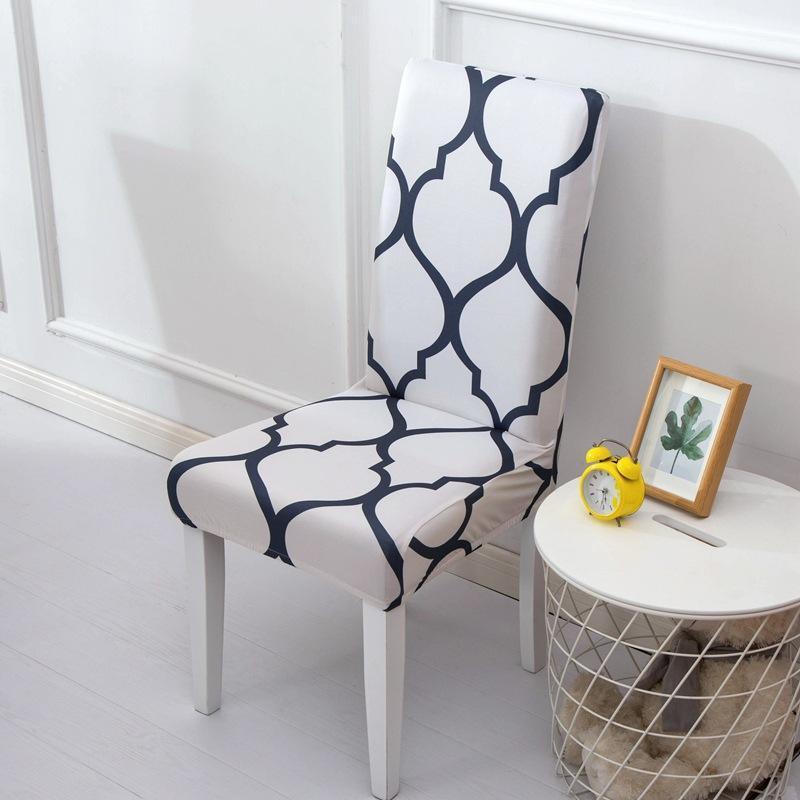 

Printed Chair Cover Stretch Spandex El Banquet Kitchen Half Package Home Decoration Office Cushion Covers