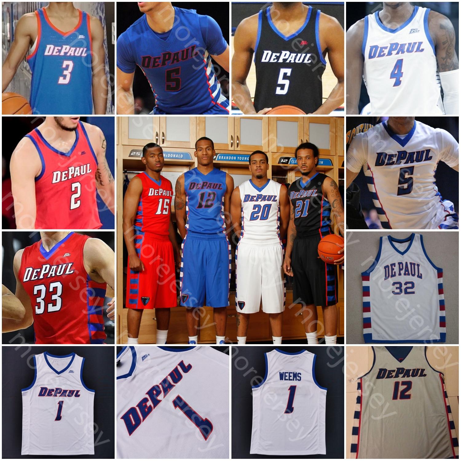 

Custom 2021 DePaul Blue Demons Basketball Jersey NCAA College Moore Paul Reed Butz Weems Jacobs Jalen Coleman-Lands Gage Hall Strus Chandler, White ii