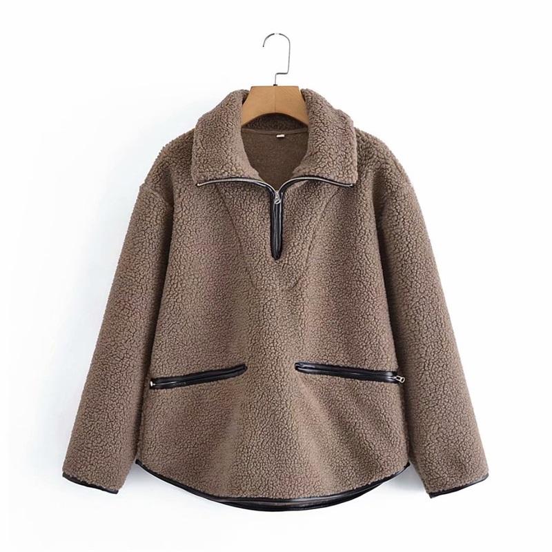 

Women' Jackets Women 2022 Fashion Thick Warm Faux Fur Vintage Long Sleeve Pockets Female Outerwear Streetwear, As picture