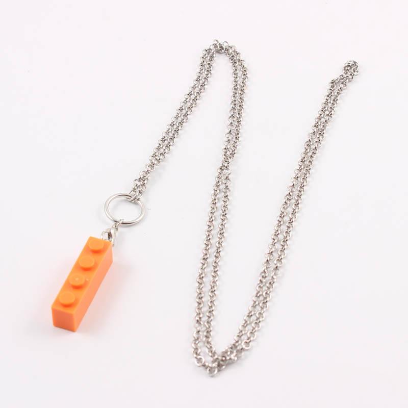 

Pendant Necklaces Colorful Brick 1X4 Figure Block Necklace Educational Building Blocks Model Action Toy Kids Gifts