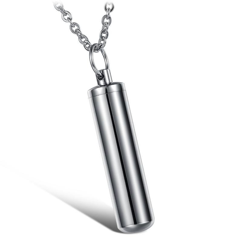 

Pendant Necklaces Wishing Bottle Cylinder Necklace For Men Women Pet Bone Ashes Casket Cremation Memorial Urn Open Jewelry