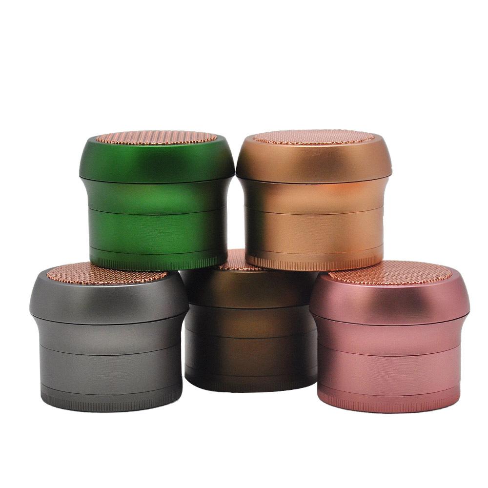 

63mm herb grinder smoking pipes Five colors available four layer metal aluminum alloy mushroom tobacco grinders