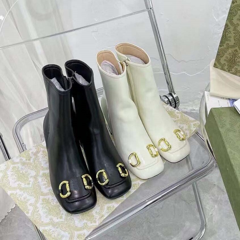 

Fashion Designer Boots Booties ankle boot Shell Toe Martin Black White Rubber Outsole Heel height 7CM Suede Women Shoes, #3