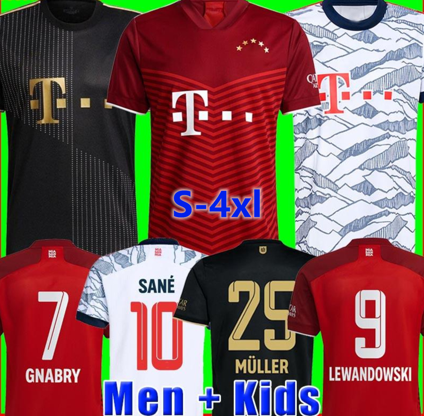 

S-4xl Bayern jerseys 21 22 LEWANDOWSKI SANE GORETZKA COMAN MULLER DAVIES soccer football shirt Men + Kids kit 2021 2022 HUMANRACE fourth 4th tops, Home-kids