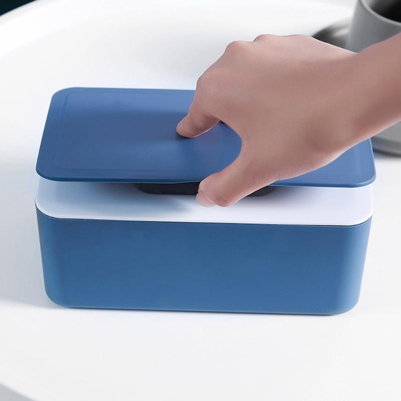 

Tissue Boxes & Napkins Multifunctional Dustproof Storage Box Case Wet Wipes Dispenser Holder With Lid For Face Cover DA