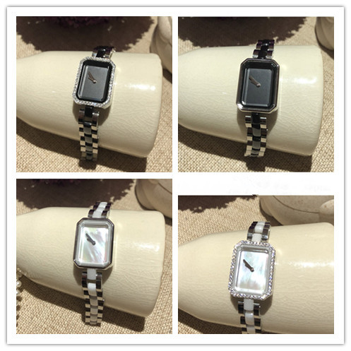 

Fashion women ceramic watch boyfriend black white mother of pearl shell zircon cz female premiere watches famous brand boy friend clock, As photo