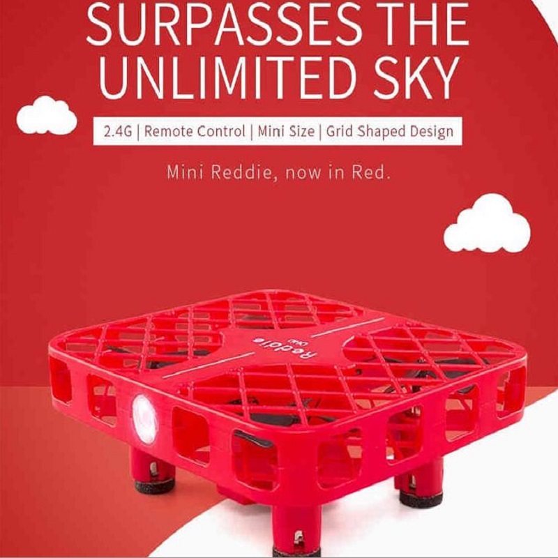 

mini Pocket remote control rc drone D3 Anti-collision Reticular Crashworthy Structure RC Quadcopter Helicopter 3D Flip VS cx-10D, Red