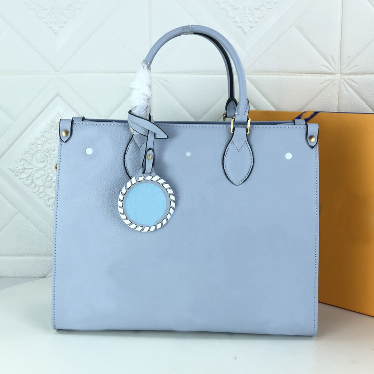 

Leather Handbags Tote Bag Shopping Bags color printing letters decoration top material 34cm medium sack