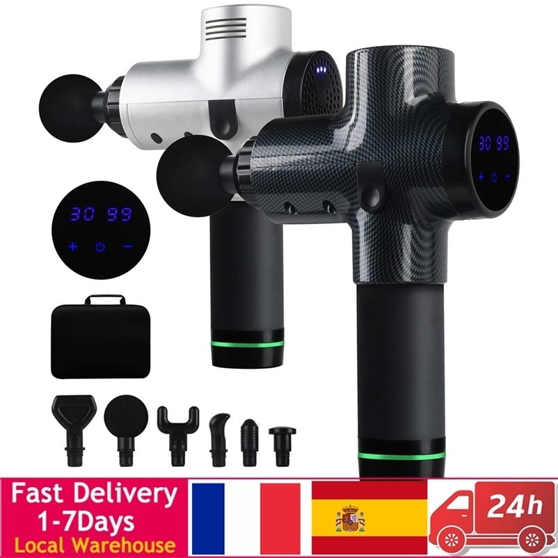 

Massage Fascial Gun Muscle Theragun Stimulator Deep Tissue Massager Device Body Relaxation Slimming Shaping acid Pain Relief 220114