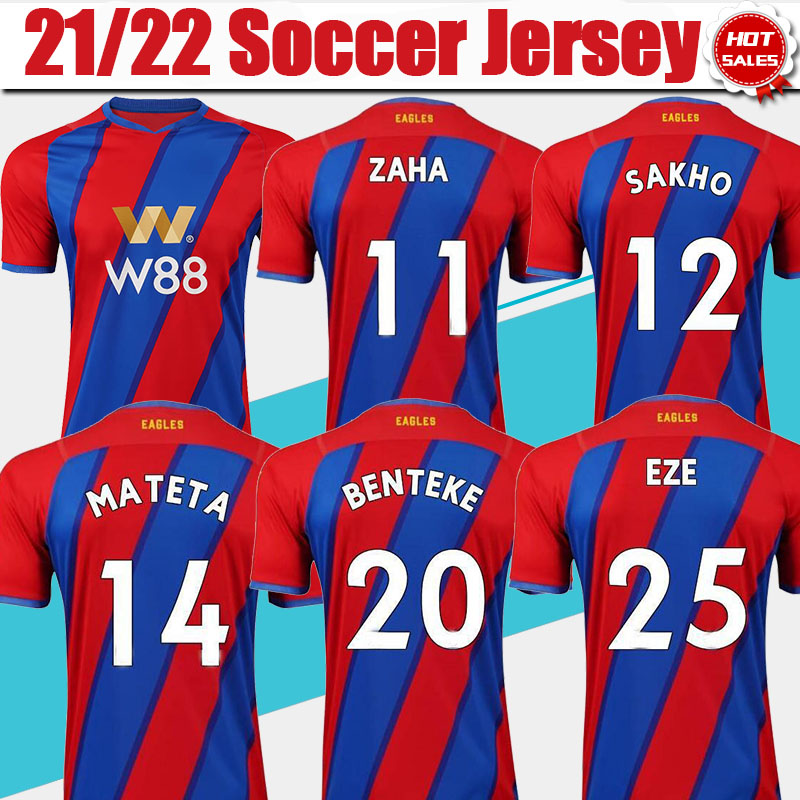 

#9 J.AYEW Crystal Football Jerseys 21/22#11 ZAHA Palace Home Soccer Jersey #18 McARTHUR Shirt 2021/2022 Men Adult Uniforms, Home no patch